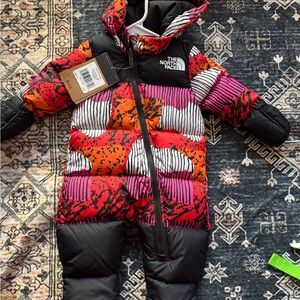 The North Face Red and Black Infant Snowsuit NWT
